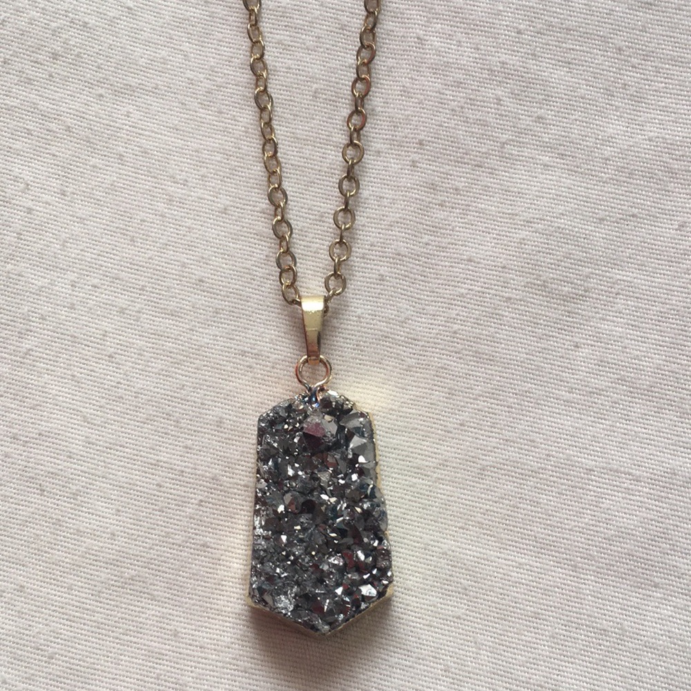 Black Druzy Necklace
